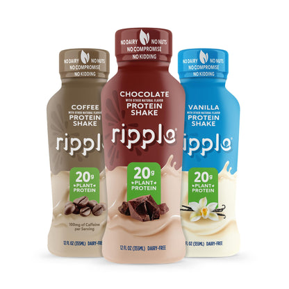 Ripple Vegan Protein Shake Variety Pack| 20g Nutritious Plant Based Pea Protein