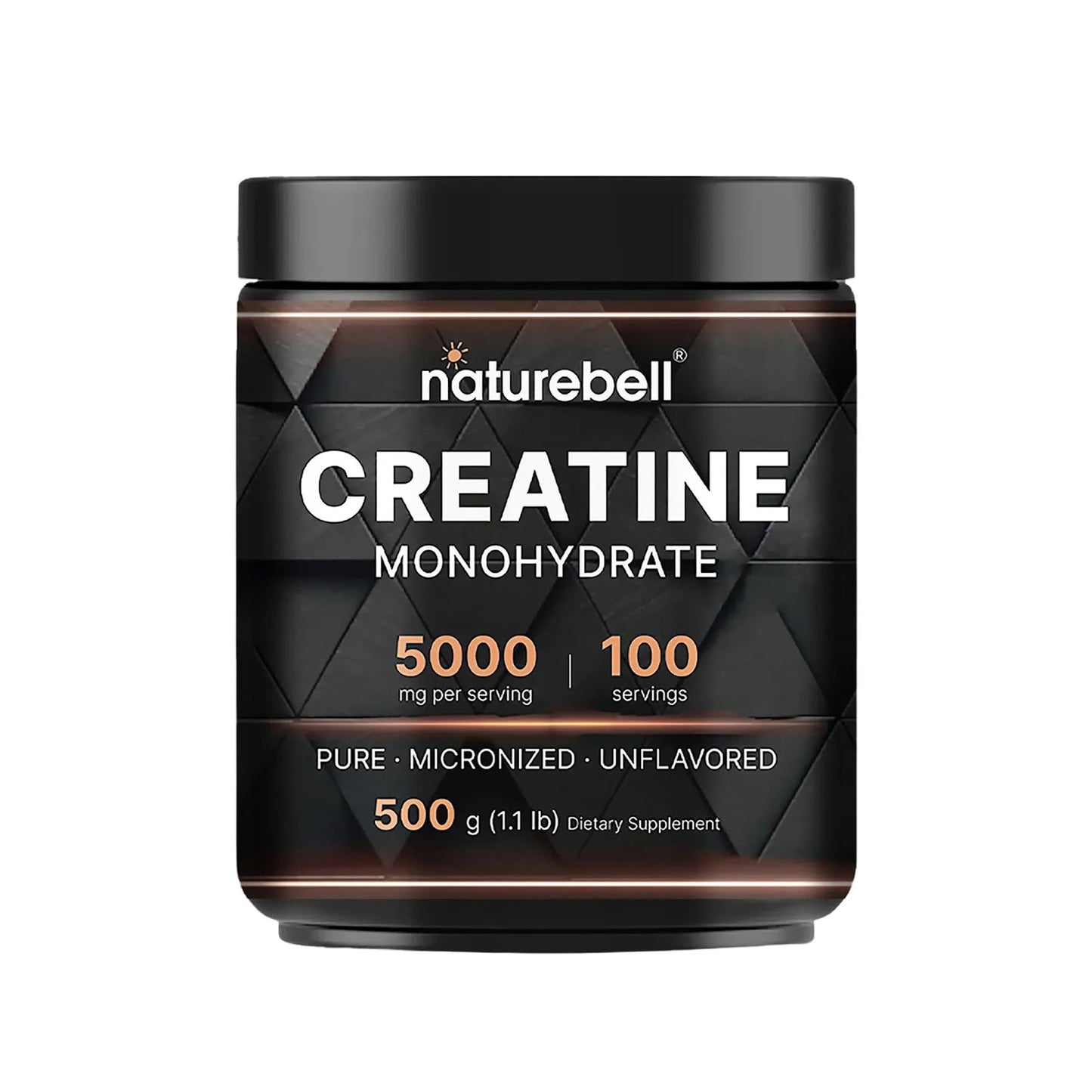 NatureBell Creatine Monohydrate Powder 1,000g, 5,000mg Per Serving, 200 Servings (2.2 lb) | Micronized, Pure & Unflavored | Pre-Workout Muscle Support* | Keto, Vegan, Filler-Free