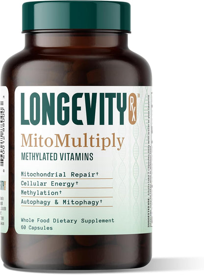 MitoMultiply – Mitochondrial Support with Glutathione, SOD, Catalase, NADH, Bacillus Subtilis – Boosts Cellular Energy, Absorption, Bioavailability – 60 Capsules
