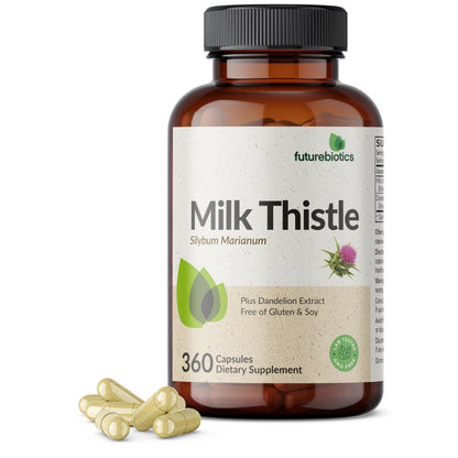 Futurebiotics Milk Thistle Silymarin Marianum & Dandelion Extract Liver Health Support, Antioxidant Support, Detox, 300 Capsules