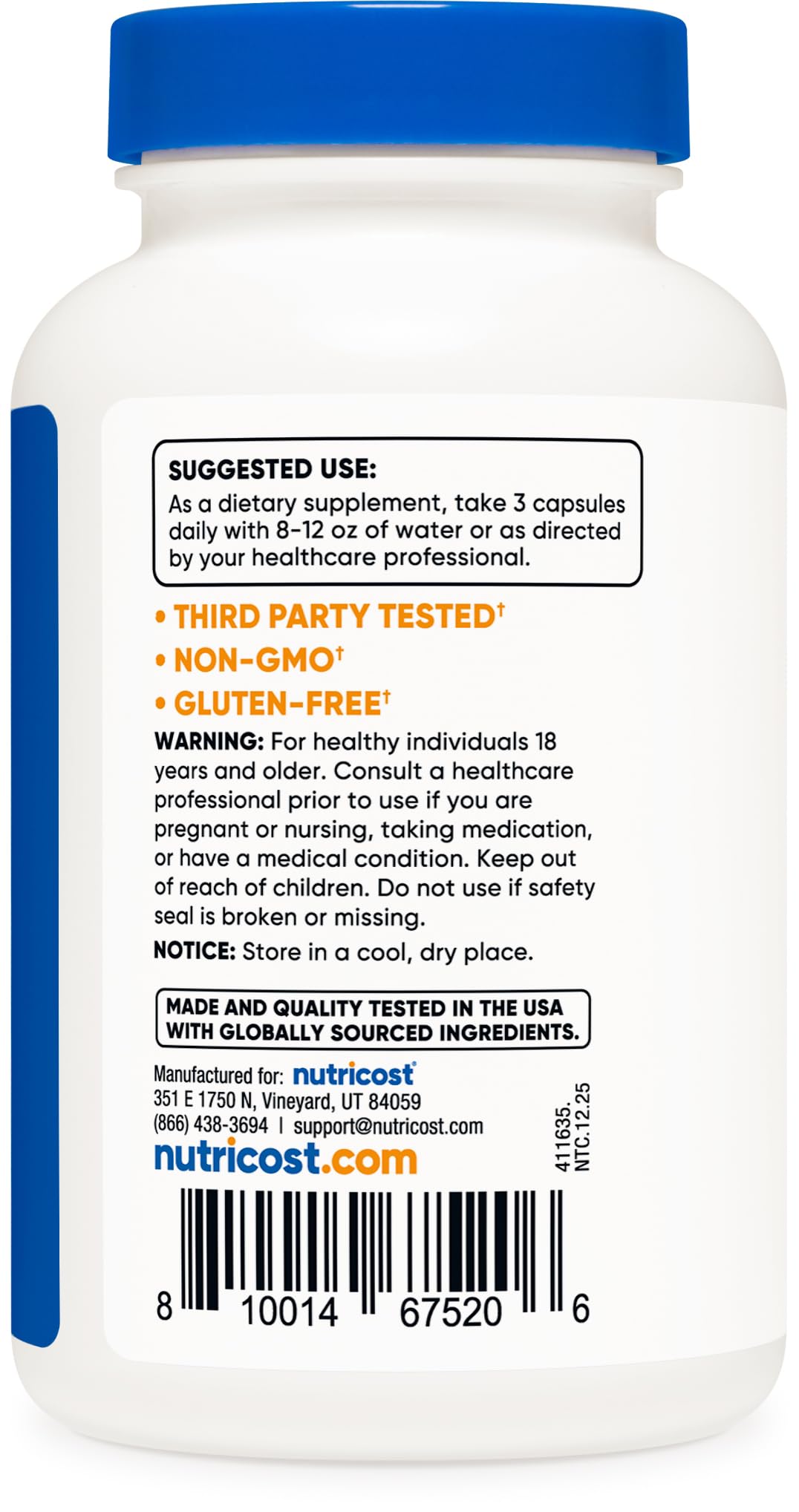 Nutricost Turmeric Curcumin with BioPerine and 95% Curcuminoids, 2300mg, 120 Capsules, Veggie Capsules, 767mg Per Cap, 40 Servings, Gluten Free, Non-GMO