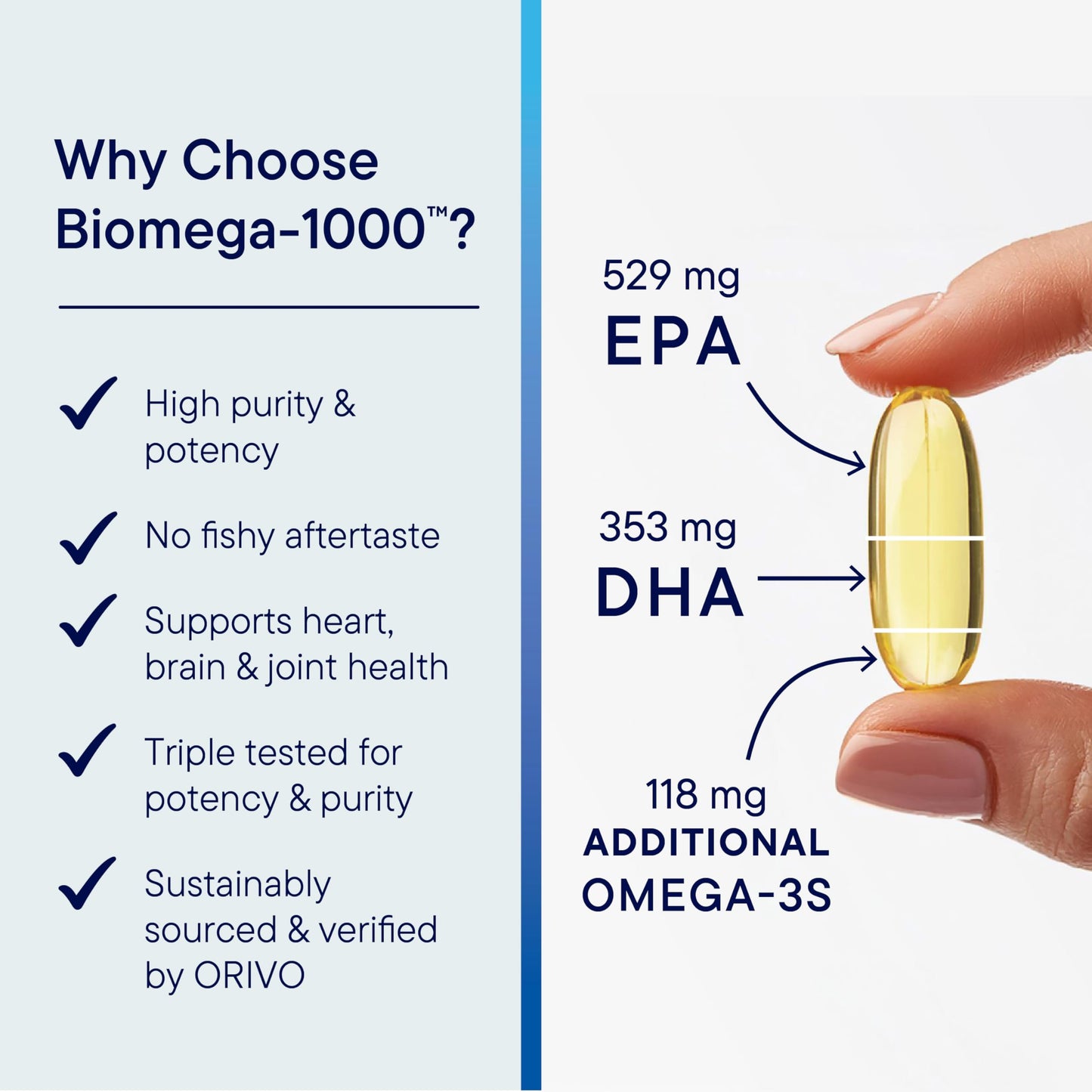 Biotics Research Biomega-1000™ Omega 3 Fish Oil With EPA 529mg / DHA 353mg– Omega-3 Fatty Acids 1000 mg- Highly Concentrated Fish Oil 90 Days Servings–Supports Immune, Brain & Heart Health–90 Softgels