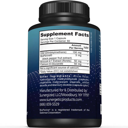 Premium DIM Supplement–Includes 150mg DIM (diindolylmethane), Broccoli, Calcium D