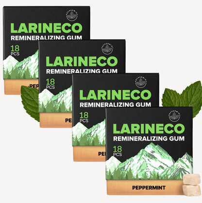 Larineco Remineralizing Gum with Nano Hydroxyapatite & Xylitol – Sugar-Free Xylitol Gum – Plastic-Free, Dye-Free, Aspartame-Free – Natural Base – 36 Pieces, Mastic Mint