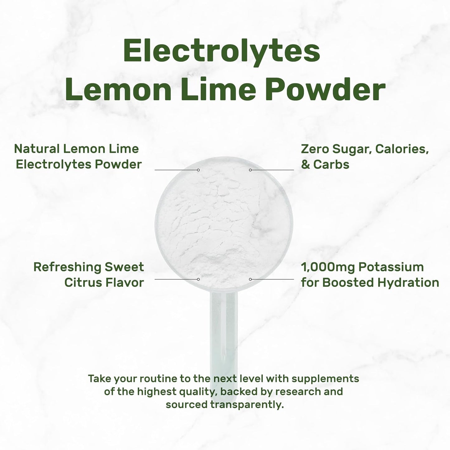 Electrolytes Powder, 1lb (69 Servings) – No Sugar, Lemon Lime – Hydration Supplement Drink Mix – High Potassium 1,000mg Per Serving, Manganese & Magnesium – Natural Hydration & Energy – Keto Friendly
