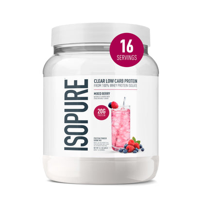 Isopure Clear Protein Stick Pack, Mixed Berry, 20 Count (Pack of 1)