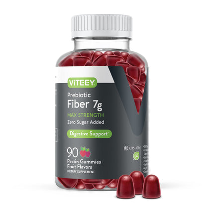 Prebiotic Fiber Gummies 7G Extra Strength [Zero Sugar Added] Digestive Heath Regularity 