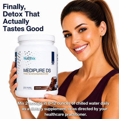 NuEthix Formulations Medipure DS with Pea Protein Powder 19g, Phase 1 & 2 Detoxification System, Supports the Body’s Natural Detoxification Process, Vanilla Wafer (Non-Caffeinated), 20 Servings