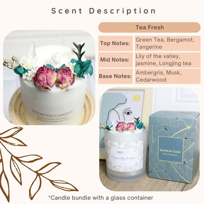 Natural Soy Scented Pillar Candles with Glass, Classic 10 oz Luxury Non Toxic White Bathroom Candle