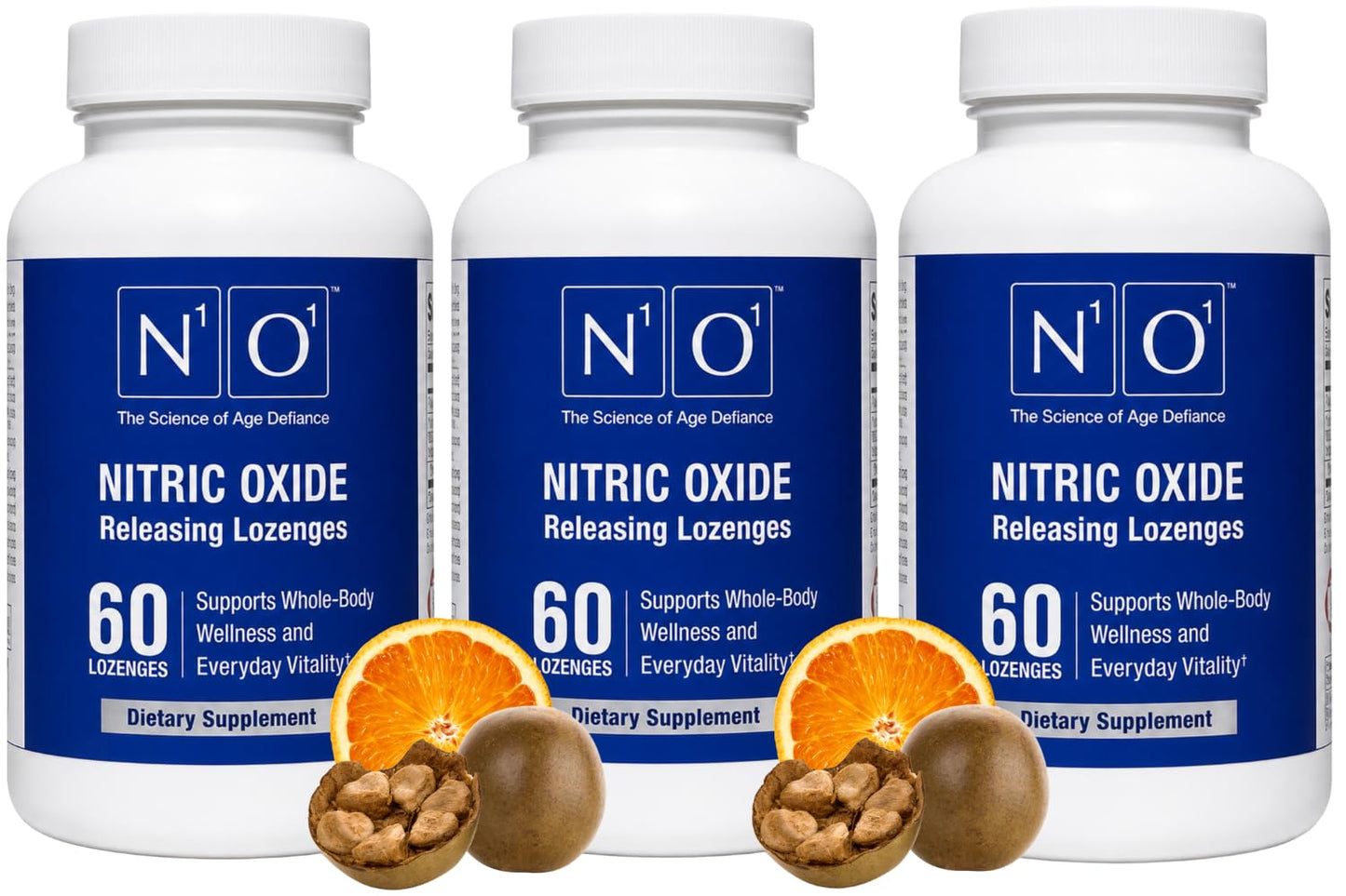 N1O1 Nitric Oxide Lozenges Supplement, 120 Count, 60-Day Supply | Developed by Dr. Nathan S. Bryan; Orange Flavor; Dissolvable Lozenges; Daily Nitric Oxide Support