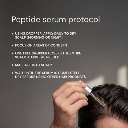 Blueprint Bryan Johnson Hair Peptide Serum – 8 Peptide Scalp Treatment with Caffeine & Curcumin – Fragrance Free Scalp Serum for Thicker, Fuller Hair – Lightweight Leave-In Formula (50 mL)