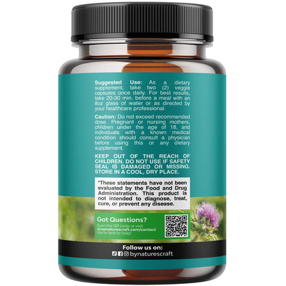 Liver Cleanse Detox & Repair - Milk Thistle Supplement for Digestion & Immunity Support - Ginger Root, Choline & Dandelion Root - Herbal Liver Support with Silymarin, Beetroot & Artichoke - 70 Count
