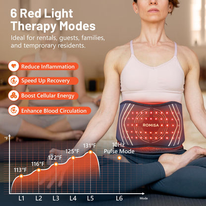 ROMISA Red Light Therapy Belt - Infrared Light Therapy Vibration Rechargeable