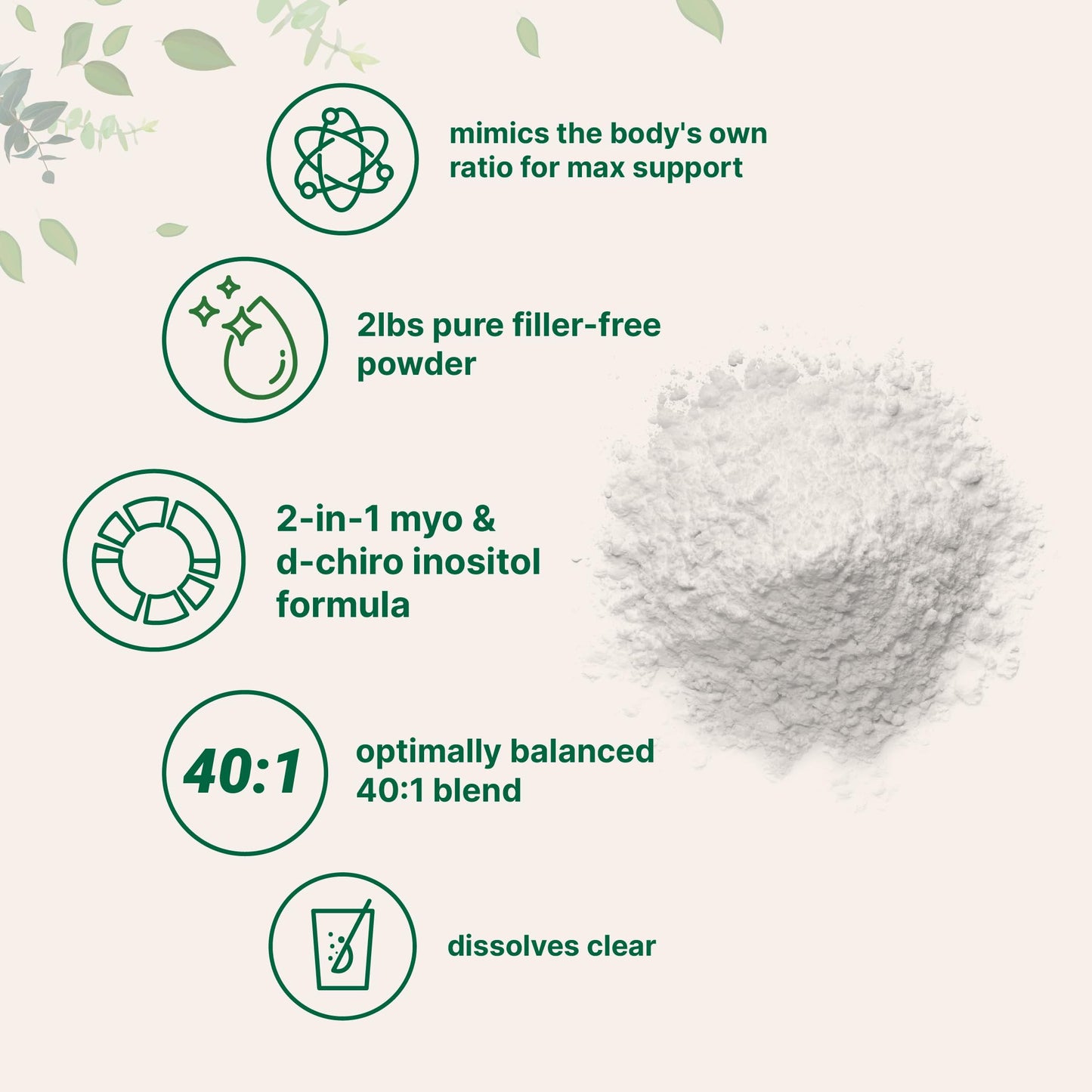 Micro Ingredients Myo-Inositol & D-Chiro Inositol Powder 1lb, 221 Servings | 40:1 Ideal Ratio Inositol Supplement for Women* | Support Hormonal Balance & Ovarian Health* | Non-GMO, Vegan, Filler-Free