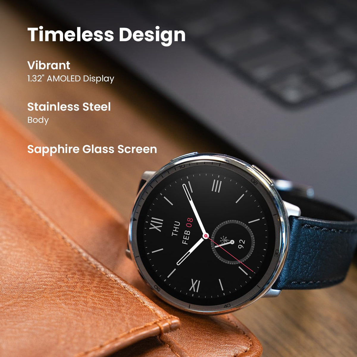 Amazfit Active 2 Premium Smart Watch 1.32" Sapphire Glass, GPS, iOS/Android