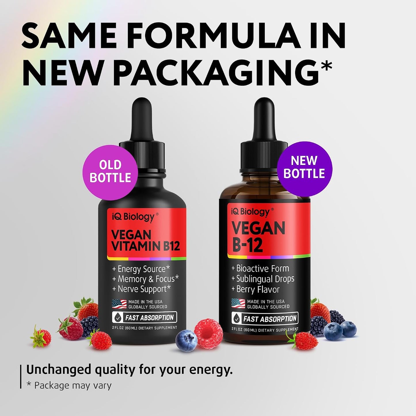 Organic Vitamin B12 Liquid Drops - Sublingual Methylcobalamin 5000 mcg, 2oz | Methylated B-12 Active Coenzyme Form - Energy & Nerve System Support - Berry Flavor - 60 servings