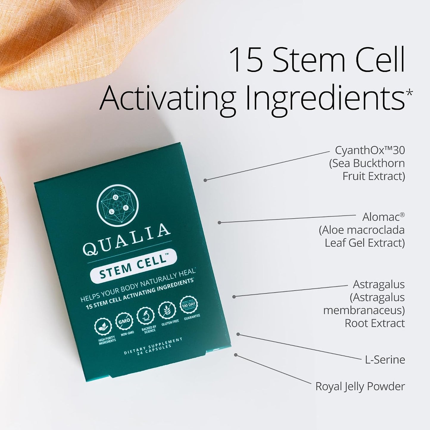 Qualia Senolytic & Qualia Stem Cell | Advanced Cellular Renewal System | Supports Healthy Aging Repair & Rejuvenation | 1-Month Supply Bundle