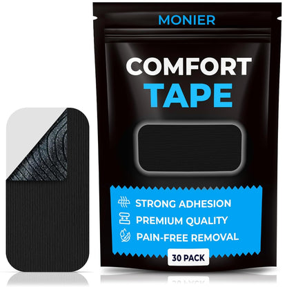 MONIER Comfort Tape (30 Pack) - Pain Free Removal, Hypoallergenic | Latex Free & Gentle On Skin, Packaging May Vary, Skin Friendly Adhesive Cotton Tape