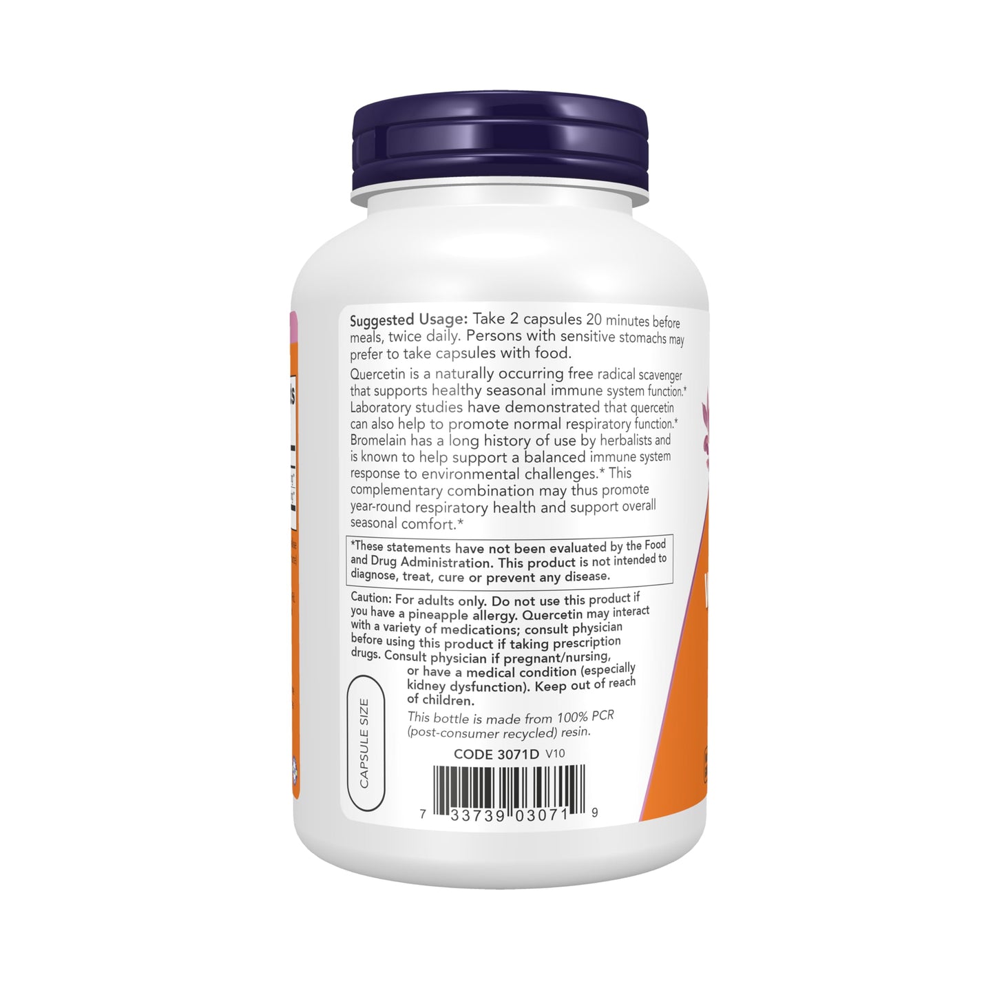 NOW Foods Supplements, Quercetin with Bromelain, Balanced Immune System*, 240 Veg Capsules