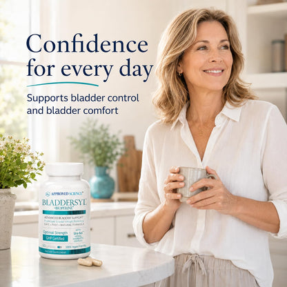 Approved Science Bladdersyl - Urinary Incontinence, Bladder Support - High Absorption - 60 Capsules - Pack of 1 - Vegan