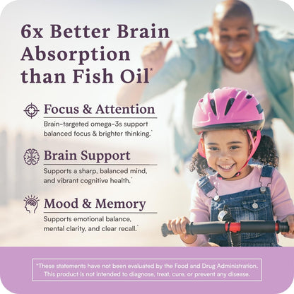 Omega Max w/LYSOVETA | High Potency LPC & Lyso-DHA Omega-3 Supplement | Brain Health, Focus & Mood | 6X Higher Absorption | Fish oil in the form the brain actually takes up, not just what the bloodstream carries. Supports focus and memory.