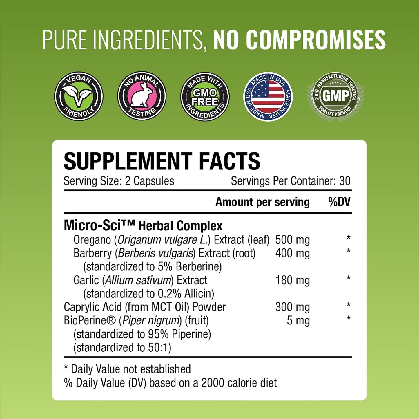 Approved Science Siboprin - 60 Capsules - Support Gut Balance, Soothe Intestinal Irritation, Help with Cramps and Bloating - Caprylic Acid, Barberry, Oregano - Vegan