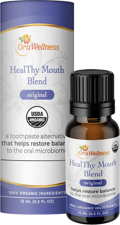 OraWellness Shine Remineralizing Natural Teeth Whitening Powder in Cinnamon + Healthy Mouth Blend Organic Toothpaste & Mouthwash Alternative Tooth Oil