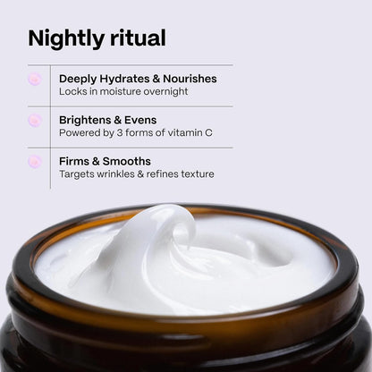 Mad Hippie Triple C Night Cream – Face Moisturizer, Skin-Brightening, Anti-Aging Skin Care with 3 Forms of Vitamin C, 2.1 Oz