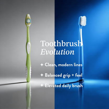 Mouthology Nano Silver Ultra Soft Toothbrush Adults - Manual Extra Tooth Brush Sensitive Gums Teeth - White Handle Bristles