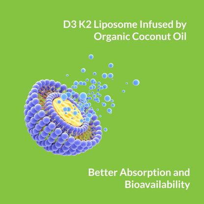 UpNourish Liposomal D3 K2 MK-7 – 365 Mini softgels with Organic Coconut Oil - 5000 IU 125 mcg Vitamin D3 and 100 mcg Vitamin k2 for Optimal Bone and Immune Health