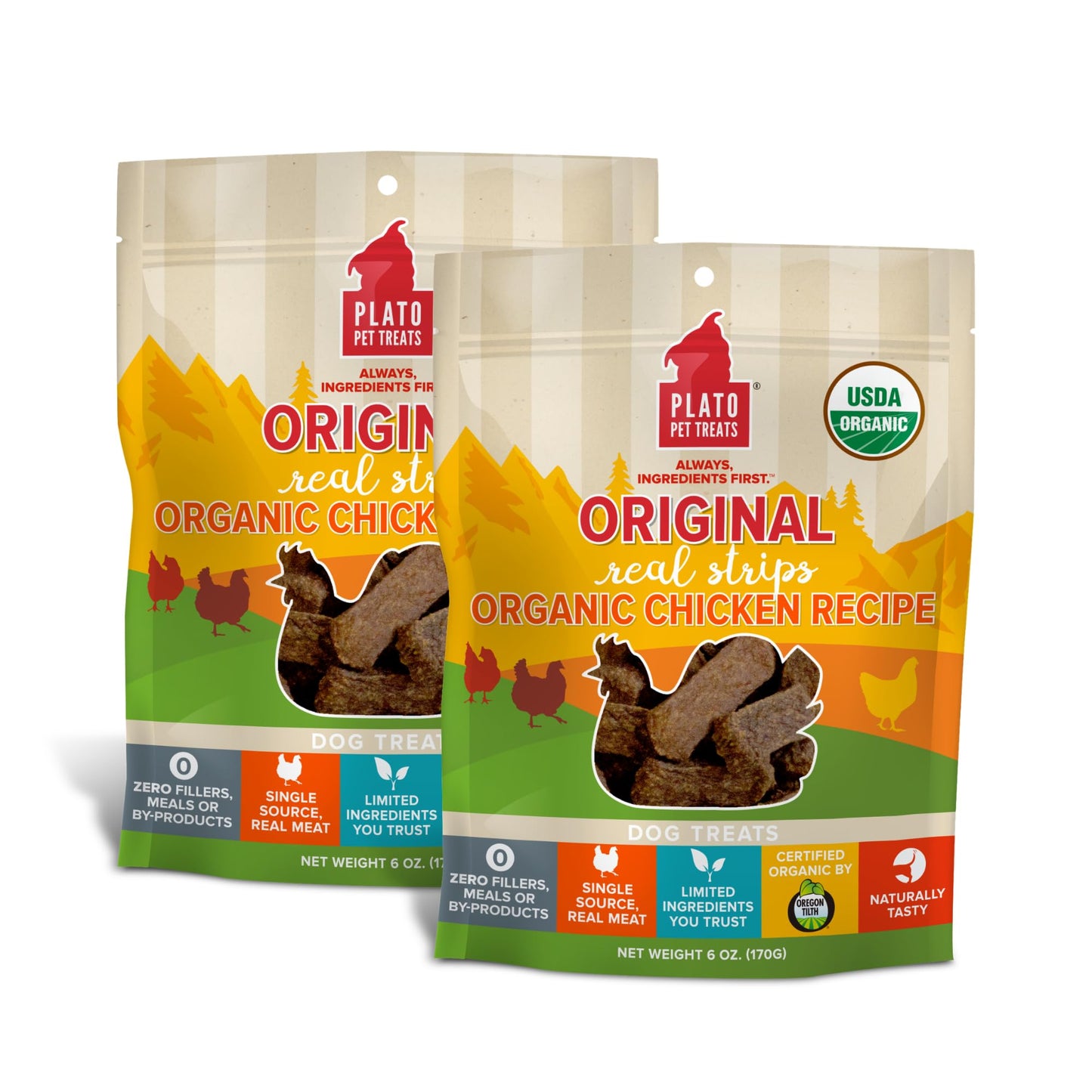 Plato Pet Treats Real Strips - Air-Dried Meat Bars for Dogs - Delicious, Limited Ingredient Dog Treats - Grain Free - Original Real Strips Turkey & Pumpkin 18oz - 2 Pack