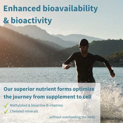 Men's Multivitamin, Methylated B-Vitamins, Clean Label & Vegan, High Strength Formula
