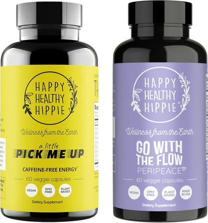 Happy Healthy Hippie PeriPeace Supplements for Women & A Little Pick Me Up Natural Energy Pills