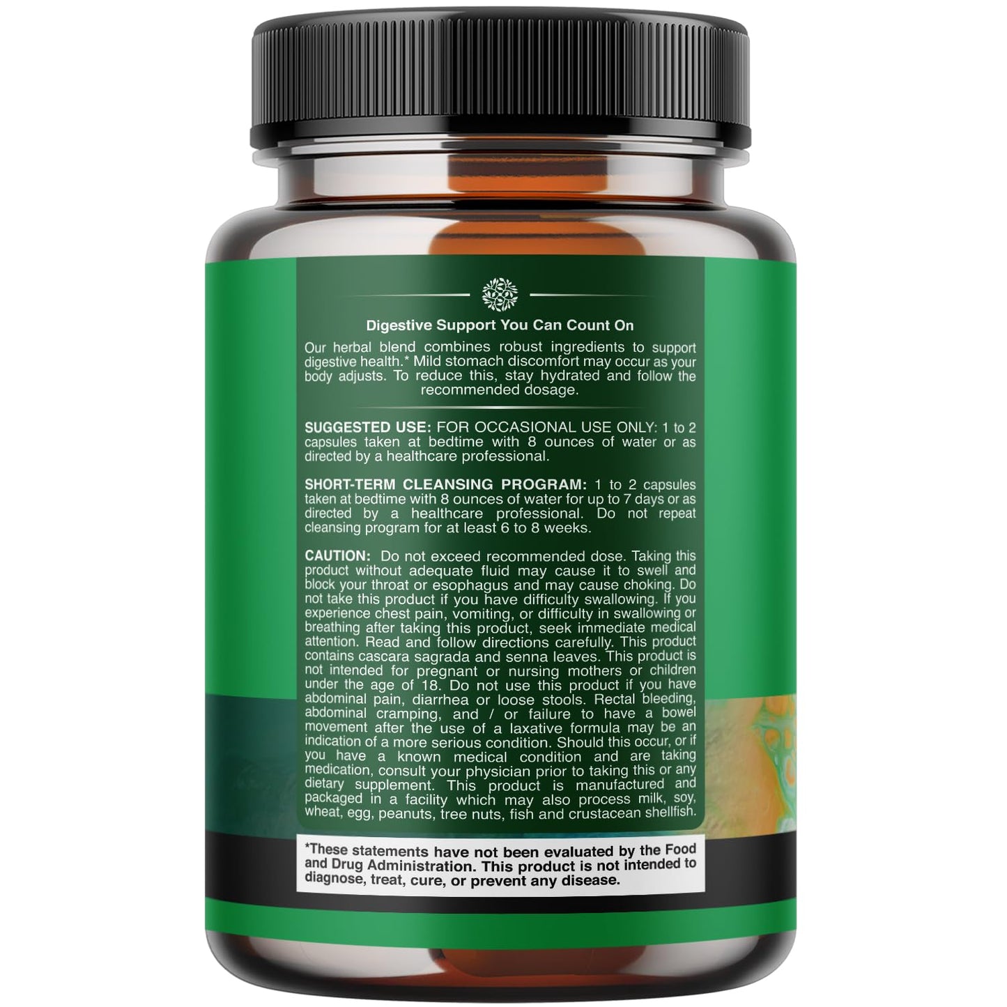 Herbal Laxative Capsules with Probiotics – Natural Laxatives for Constipation with Senna Leaf, Psyllium, Aloe Vera – Colon Cleanse for Women & Men - Detox for Gut Health & Weight Management – 60 Count