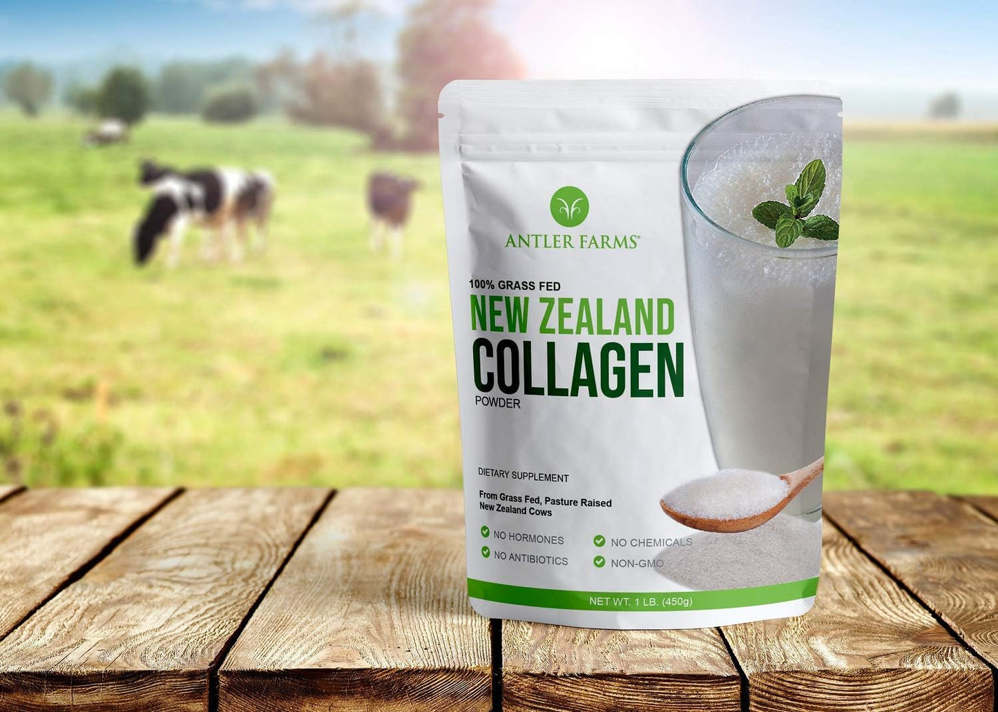 Antler Farms NZ Whey Protein Isolate & Collagen Powder Bundle | Grass Fed Whey Protein Powder and Hydrolyzed Collagen Peptides Bundle, Cold Processed, Pure and Clean, 2 lbs