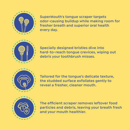 SuperMouth Toddler & Kids Tongue Scraper 2-5, Bad Breath, Chocolate