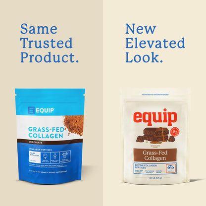 Equip Foods Grass Fed Collagen Powder | Hydrolyzed Bovine Collagen Peptides with Amino Acids | Prime Beef Collagen for Healthy Joints, Skin & Nails | Non-GMO, Paleo Friendly | 30 Servings, Unflavored