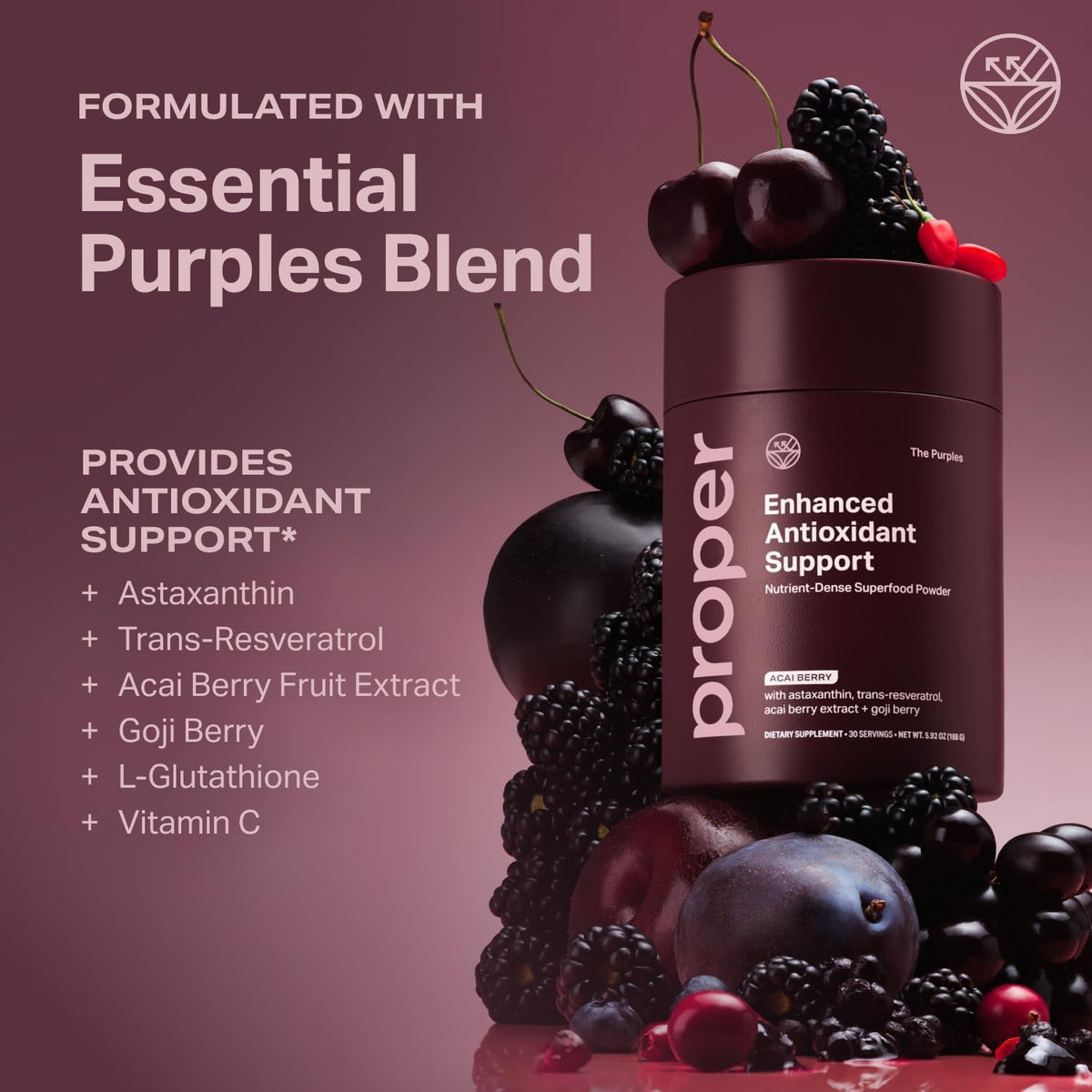 Proper The Purples Antioxidant Superfood Powder with Acai and Blueberry