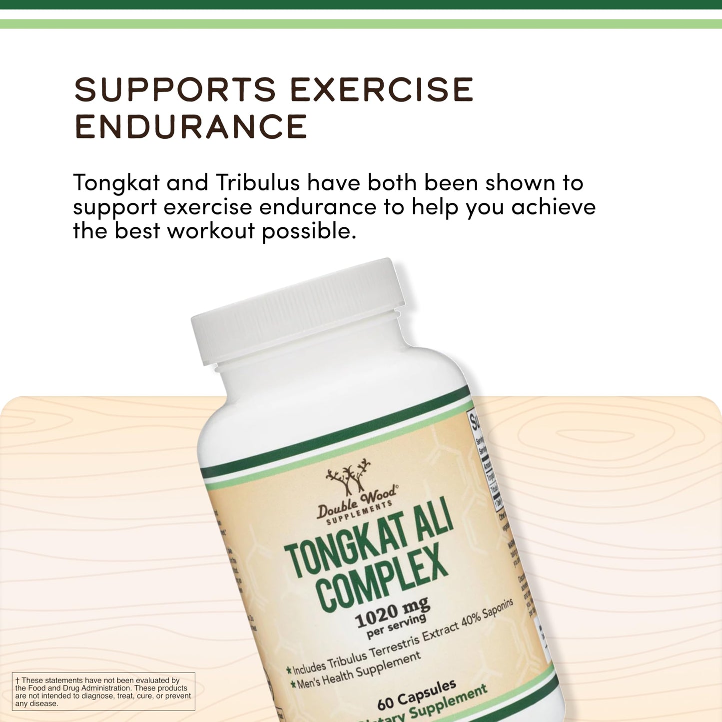 Tongkat Ali Extract - Ultra High Potency 200:1 - for Men (Longjack) Eurycoma Longifolia, 1000mg per Serving, 120 Capsules - with 20mg Tribulus Terrestris (Third Party Tested) by Double Wood