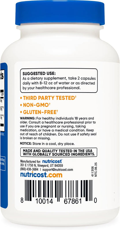Nutricost Tongkat Ali 1,000mg 120 Capsules, Gluten Free, GMO-Free | With Tribulus Terrestris and BioPerine, Vegetarian Caps, Potent Extract