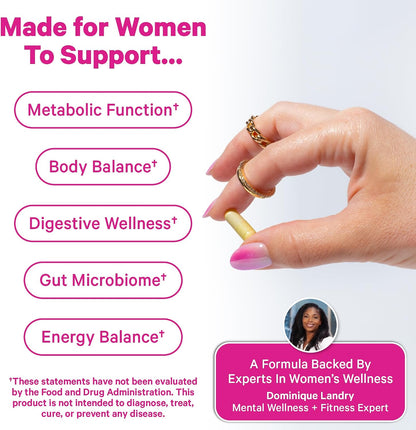 Pink Stork Berberine 500 mg, AMPK Metabolic Activator for Women, 30 Count | Metabolism + Gut Health Support for Women, Third-Party Tested, Vegan, Non-GMO