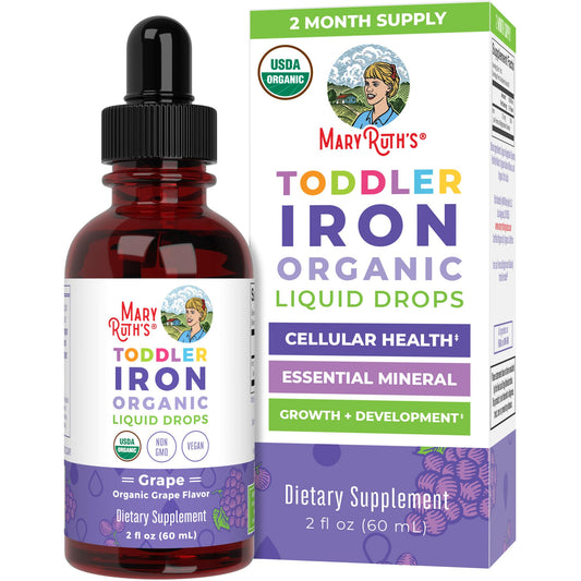 MaryRuth's Iron Supplement for Toddlers | Liquid Iron Supplement for Children Ages 1-3 | Iron Supplement for Iron Deficiency | Ferrochel | Sugar Free | Vegan | Non-GMO | Gluten Free | 2 Fl Oz