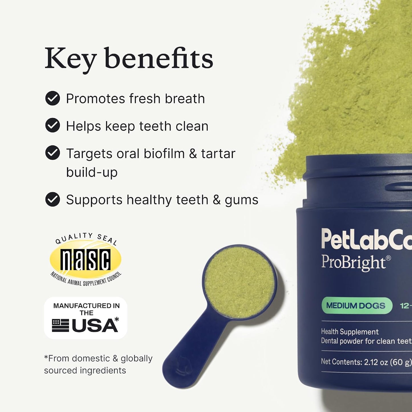 PetLab Co. – Oral Hygiene & Gut Health Bundle: Dental Powder for an Effortless Clean in 1 Scoop for Medium Sized Dogs & Probiotics for Dogs Supporting Gut Health & Seasonal Allergies