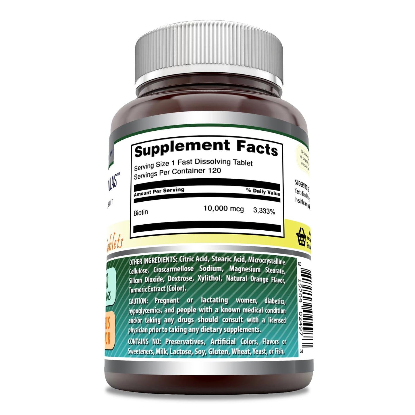 Amazing Formulas Biotin 10,000 mcg | Fast Dissolve Tablets | Non-GMO | Gluten Free Supplement | Made in USA (Strawberry, 60 Count)