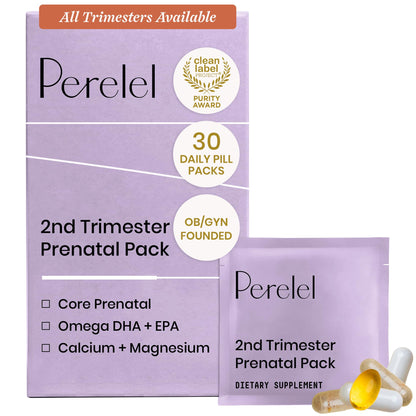 Perelel 1st Trimester Prenatal Vitamins for Women, Folate, Omega 3, Iron