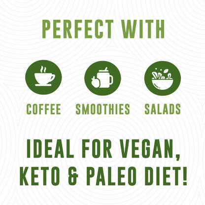 100% Coconut MCT Oil Liquid - MCT Oil C8 C10 for Sustained Mental Energy & Focus Support Great for Smoothies Salads Coffee & More - Palm Free Vegan Keto & Paleo Friendly 60+ Servings (32 Fl Oz)