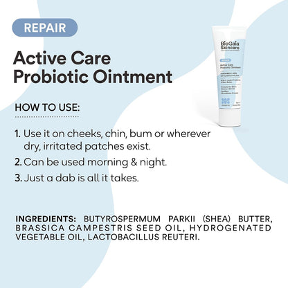 BioGaia Baby Probiotic Ointment | Soothes & Hydrates Dry, Irritated & Sensitive Skin | Use It From Head to Toe | Formulated With Plant-Based Oils & Probiotics | Steroid Free & Microbiome-Friendly