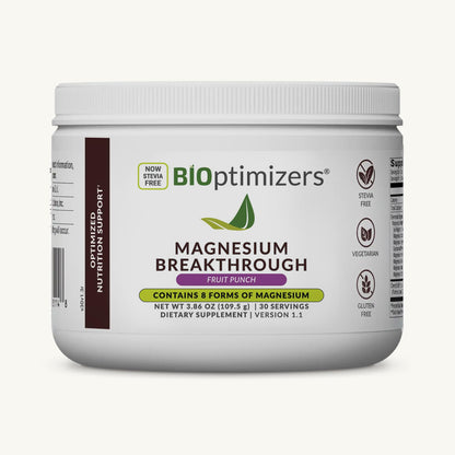 BIOptimizers Magnesium Breakthrough Drink - 8 Forms of Magnesium, Electrolytes, Sleep Health, Stress, Muscle Recovery, Heart Support | Glycinate, Citrate, Malate- Raspberry Lemon
