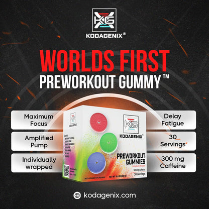 Kodagenix Pre Workout Gummies for Men and Women with Caffeine, L-Citrulline and Beta