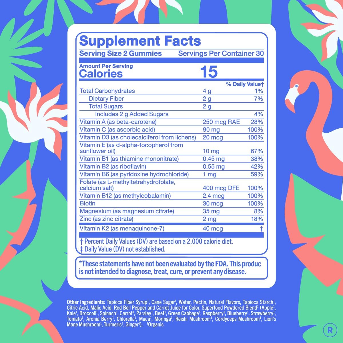 FIRST DAY Women's Multivitamin Gummies with Methylated Folate, 60 Gummies | Vegan daily multivitamin for women with biotin, zinc and organic superfood blend; take 2 gummies daily for everyday nutrition